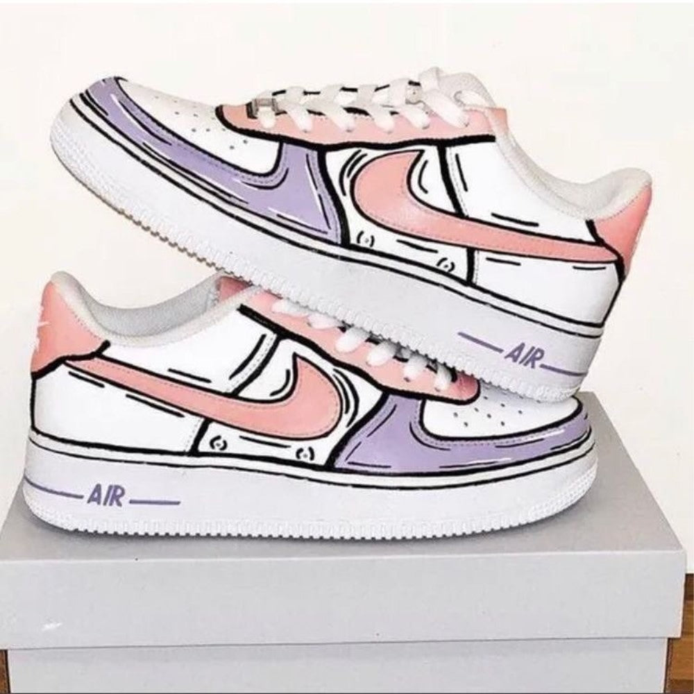 'Black, pink and purple graffiti' Custom Air Force 1