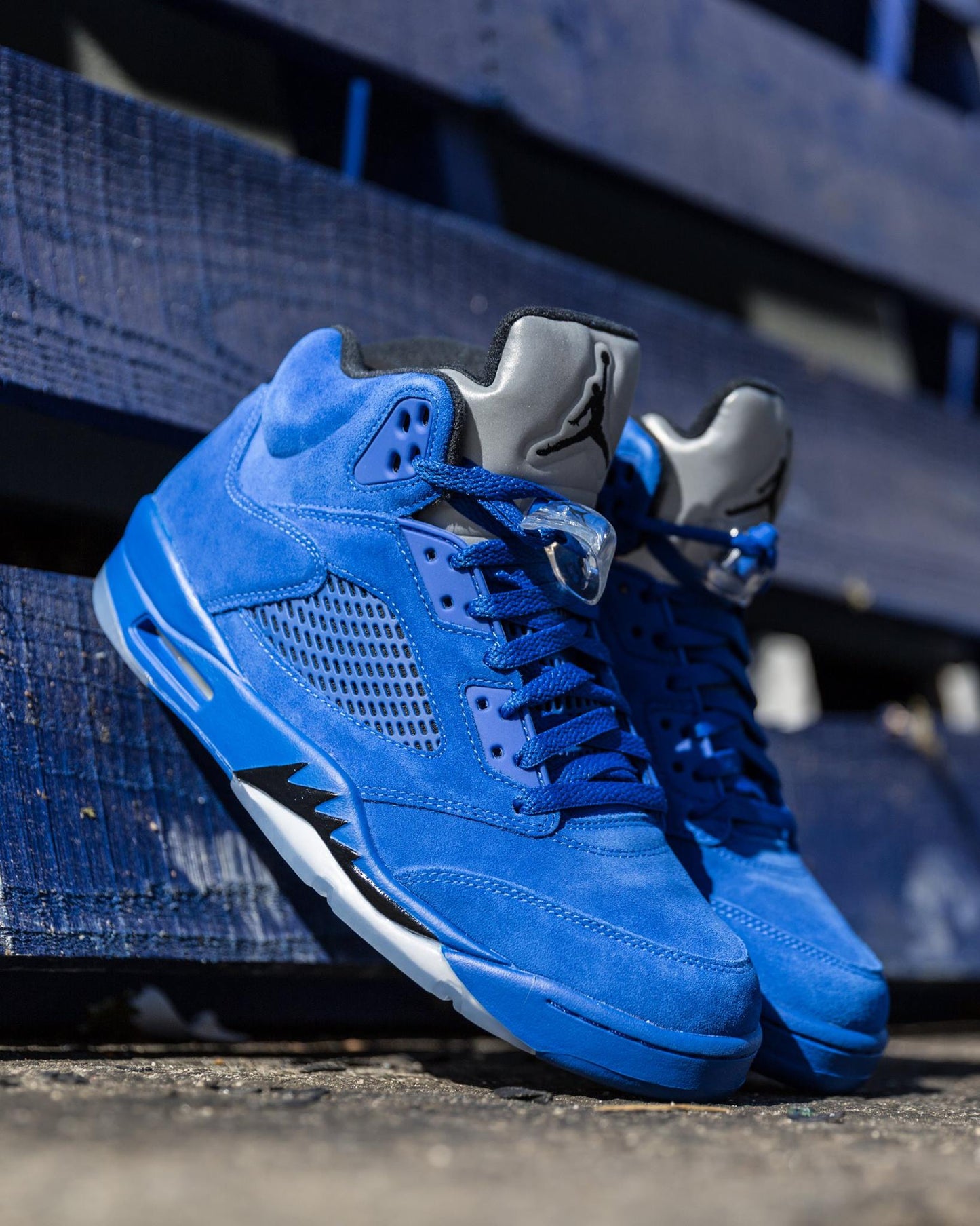 Custom Air Jordan 5 Retro ‘Blue Suede’ Sneakers