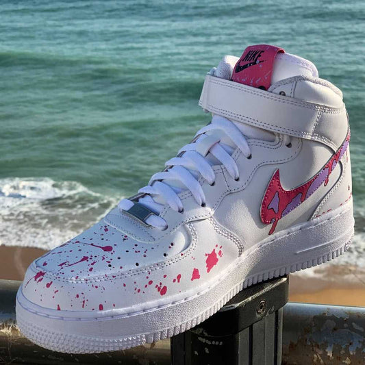 'Hot Pink Drip' Custom Air Force 1 Mid