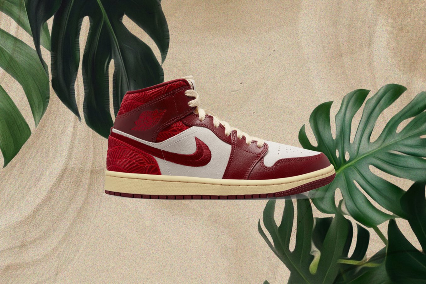 Custom Air Jordan 1 Mid ‘Tiki Leaf’ Sneakers