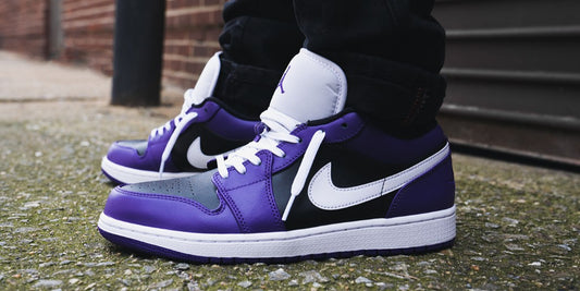 Custom Air Jordan 1 Low ‘Court Purple Black’ Sneakers