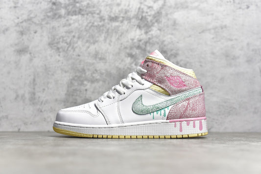 Custom Air Jordan 1 Mid SE ‘Ice Cream’ Sneakers