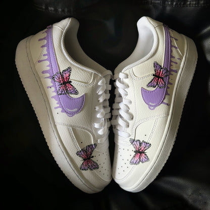 Custom Court Vision x lavender butterfly drip