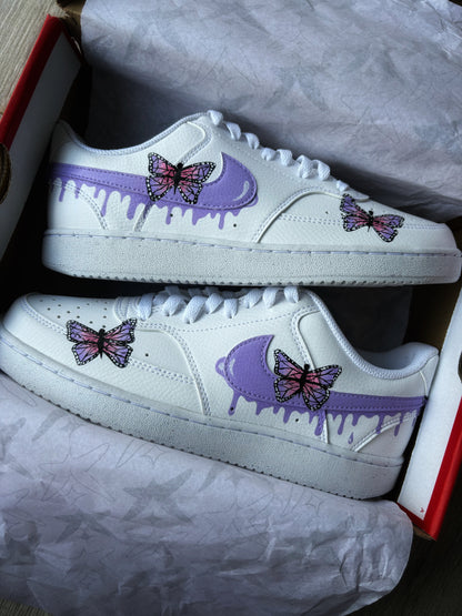 Custom Court Vision x lavender butterfly drip