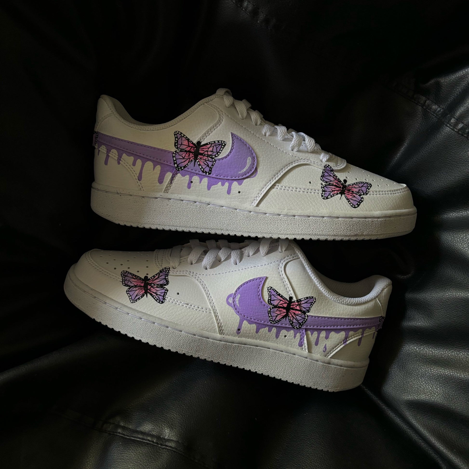 Custom Court Vision x lavender butterfly drip