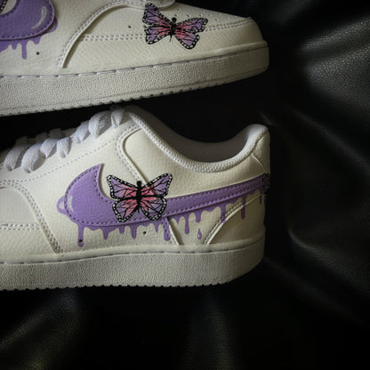 Custom Court Vision x lavender butterfly drip