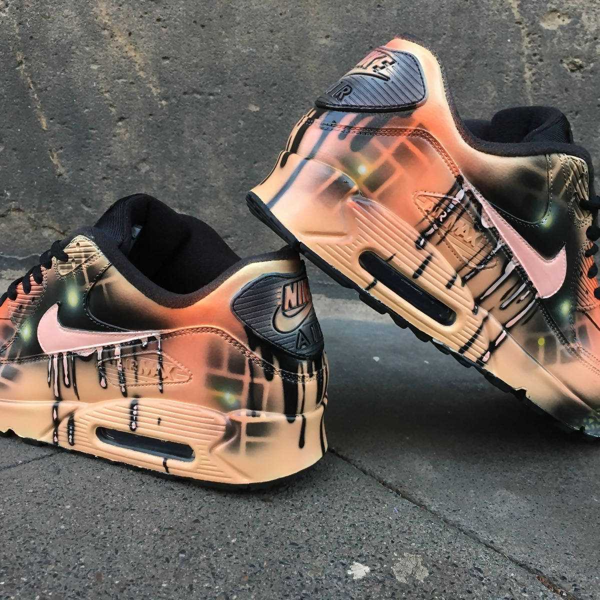 'Peach Abstract' Custom Air Max 90