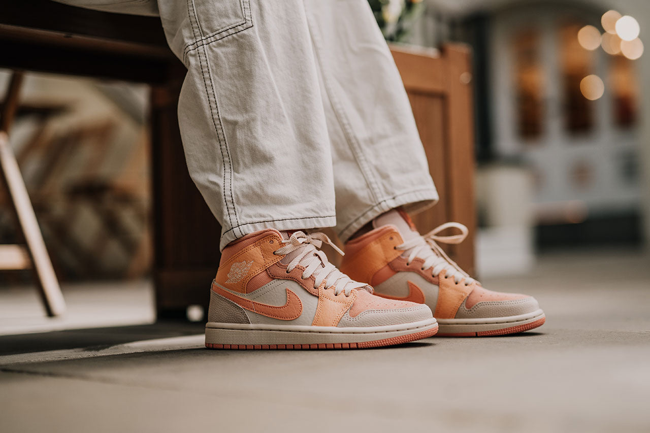 Custom Air Jordan 1 Mid ‘Apricot’ Sneakers