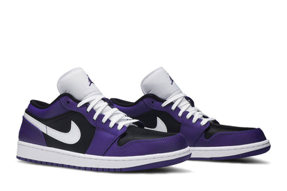 Custom Air Jordan 1 Low ‘Court Purple Black’ Sneakers