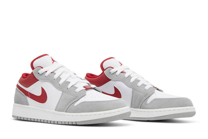 Custom Air Jordan 1 Low SE ‘Light Smoke Grey Gym Red’ Sneakers