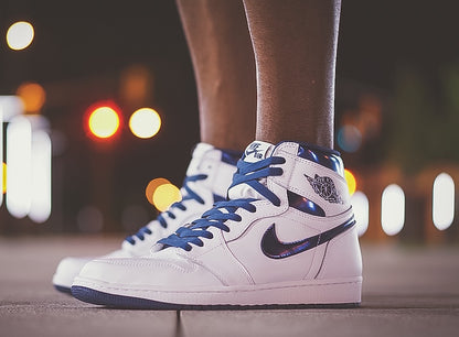 Custom Air Jordan 1 Retro High OG ‘Metallic Navy’ Sneakers