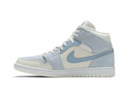 Custom Air Jordan 1 Mid SE ‘Sail Light Blue’ Sneakers