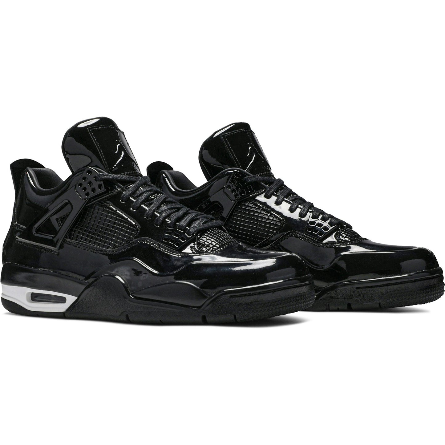 Custom Air Jordan 4 Retro 11Lab4 ‘Black Patent Leather’ Sneakers