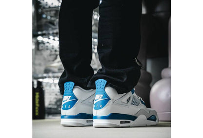 Custom Air Jordan 4 Retro ‘Military Blue’ Sneakers