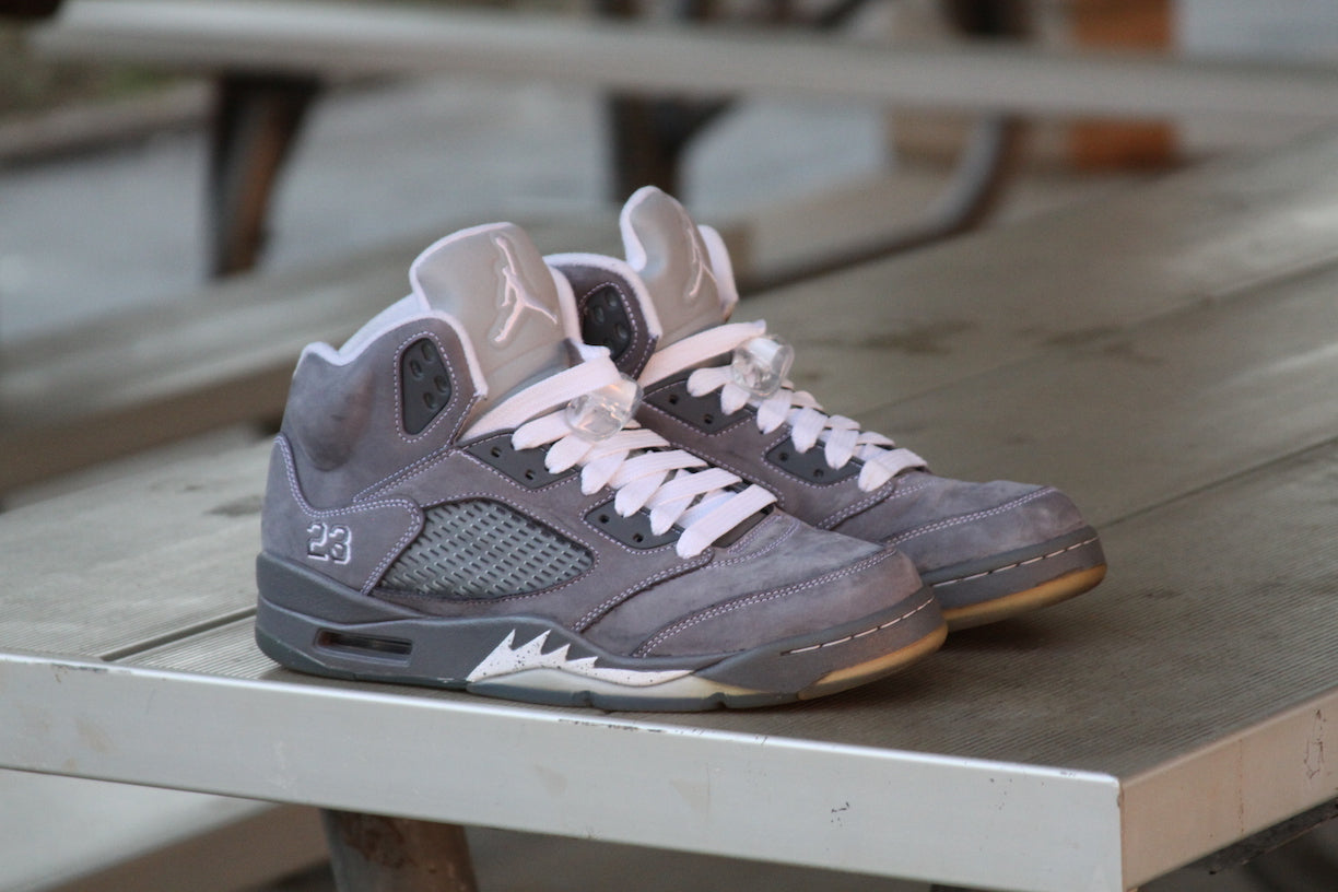 Custom Air Jordan 5 Retro ‘Wolf Grey’ Sneakers