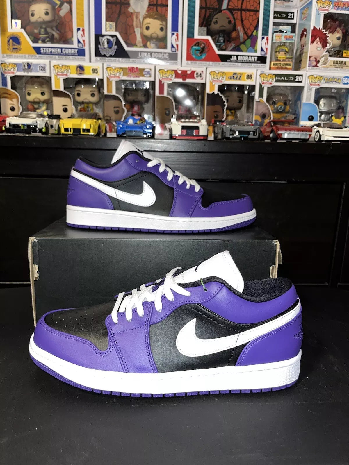 Custom Air Jordan 1 Low ‘Court Purple Black’ Sneakers