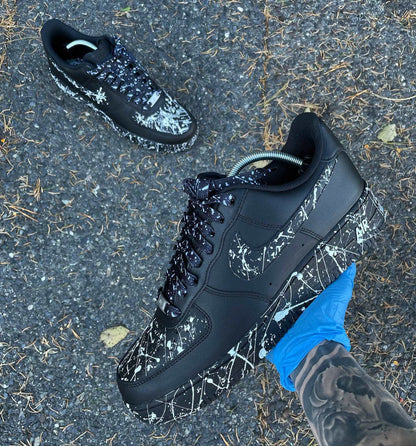 ‘Black Splatter’ Custom Air Force 1’s